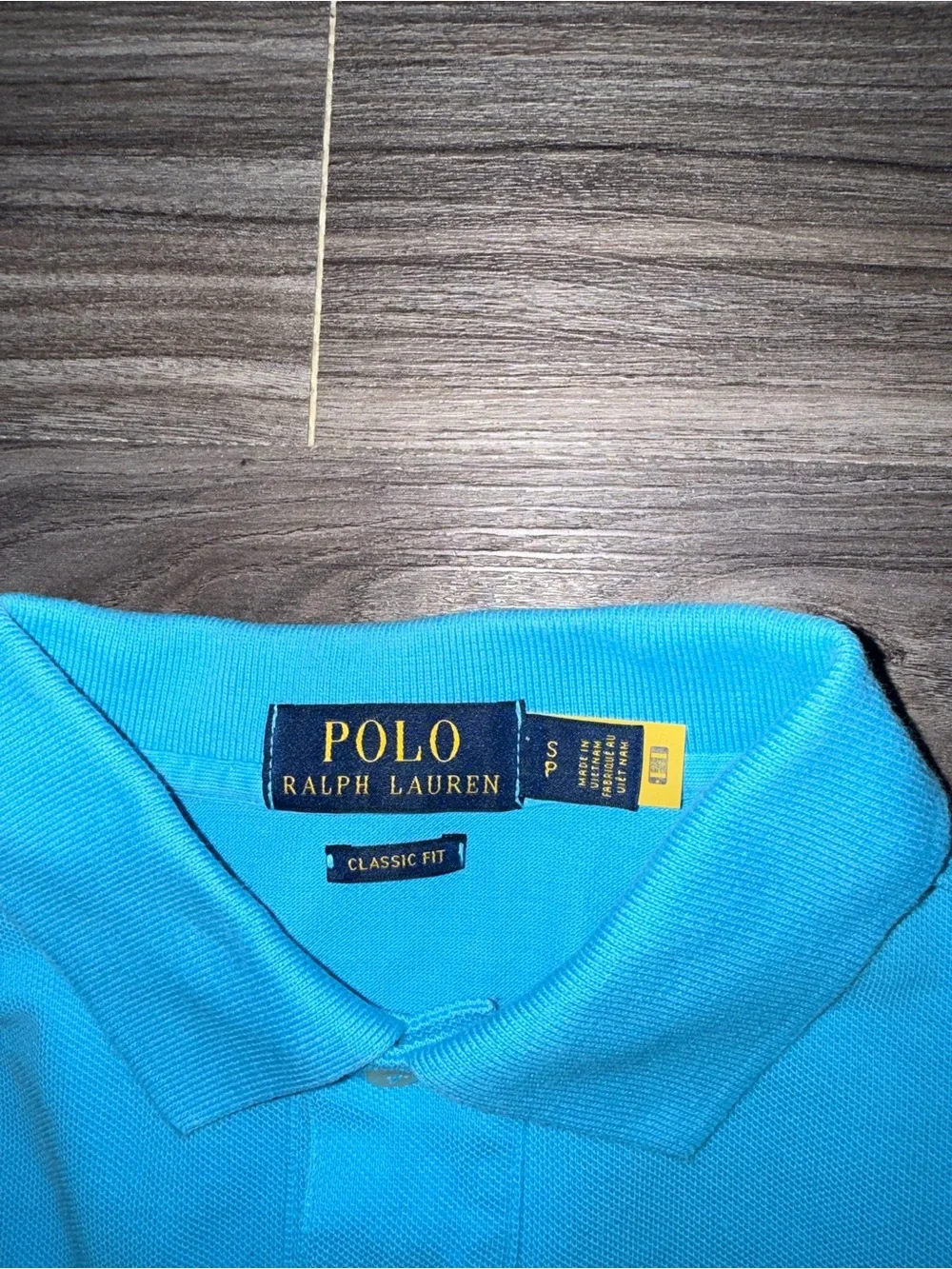 Ralph Lauren Polo Shirt in Bright Turquoise with Yellow logo